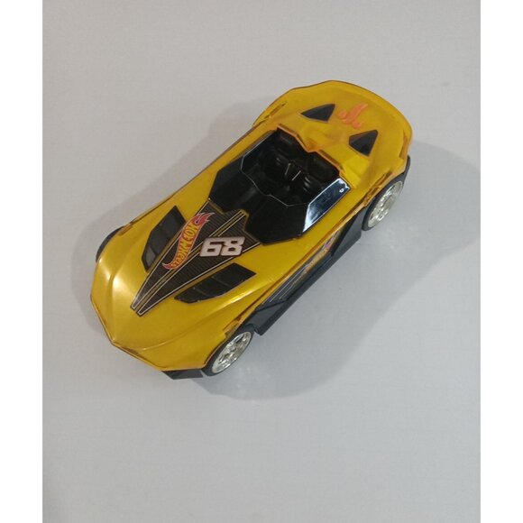 Hot Wheels Yellow Electronic Car 68 Black Silver Wheel - Light Up Sounds & Motor - Picture 13 of 16